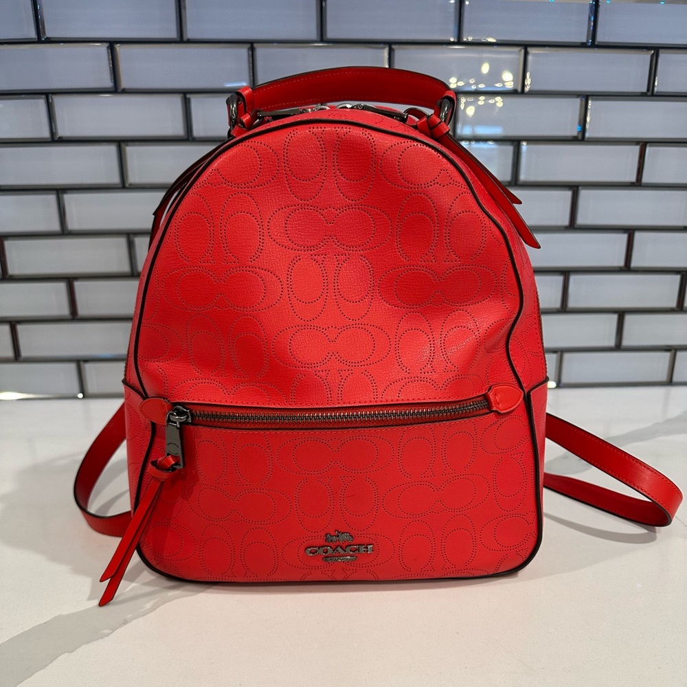 Red Coach Backpack Purse
